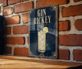 Gin Rickey Cocktail Metal Sign, Vintage 1920s Art Deco Cocktail Poster Bar Decor, Speakeasy Kitchen Home Pub Wall Sign — photo 1