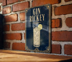 Gin Rickey Cocktail Metal Sign, Vintage 1920s Art Deco Cocktail Poster Bar Decor, Speakeasy Kitchen Home Pub Wall Sign — photo 1