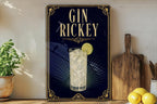 Gin Rickey Cocktail Metal Sign, Vintage 1920s Art Deco Cocktail Poster Bar Decor, Speakeasy Kitchen Home Pub Wall Sign — photo 6
