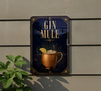 Gin Mule Cocktail Metal Sign, Vintage 1920s Art Deco Bar Decor, Moscow Mule Inspired Gin Drink Poster Sign — photo 2