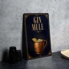 Gin Mule Cocktail Metal Sign, Vintage 1920s Art Deco Bar Decor, Moscow Mule Inspired Gin Drink Poster Sign — photo 3