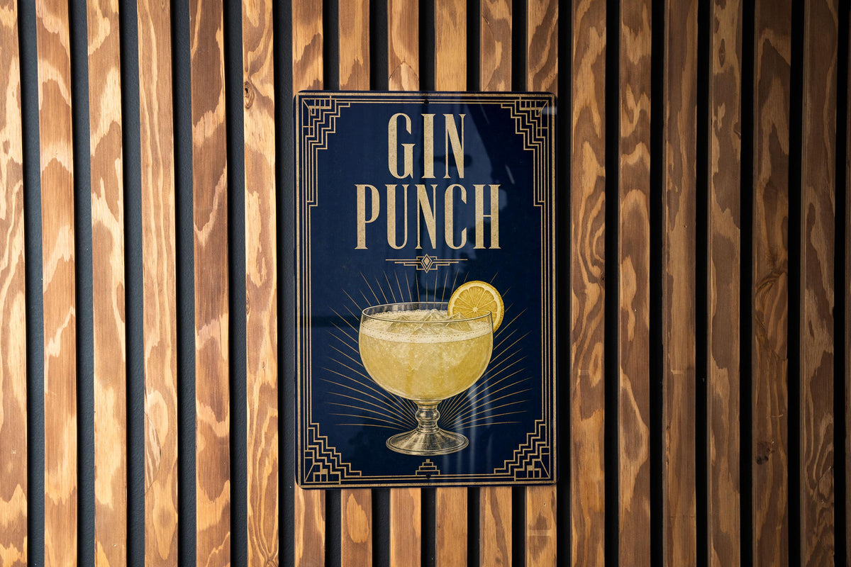 Gin Punch Metal Sign, Vintage 1920s Art Deco Cocktail Poster Bar Decor, Speakeasy Lounge Wall Sign, Home Bar Gift — photo 3