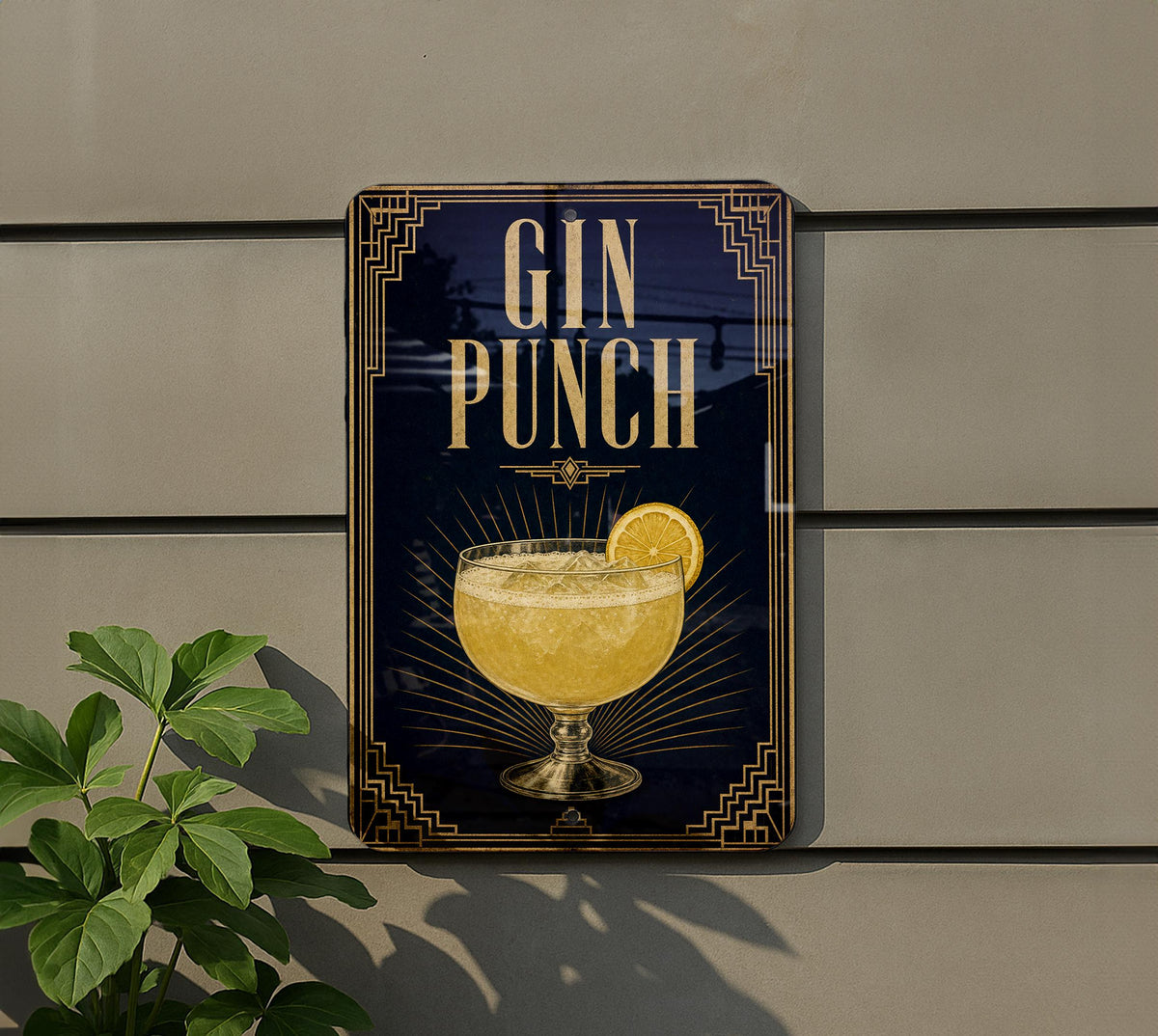 Gin Punch Metal Sign, Vintage 1920s Art Deco Cocktail Poster Bar Decor, Speakeasy Lounge Wall Sign, Home Bar Gift — photo 6