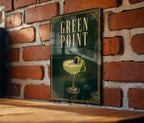 Greenpoint Metal Sign, Art Deco Cocktail Bar Poster Sign, Vintage 1920s Cocktail Drink Wall Decor, Home Bar Pub Sign — photo 1