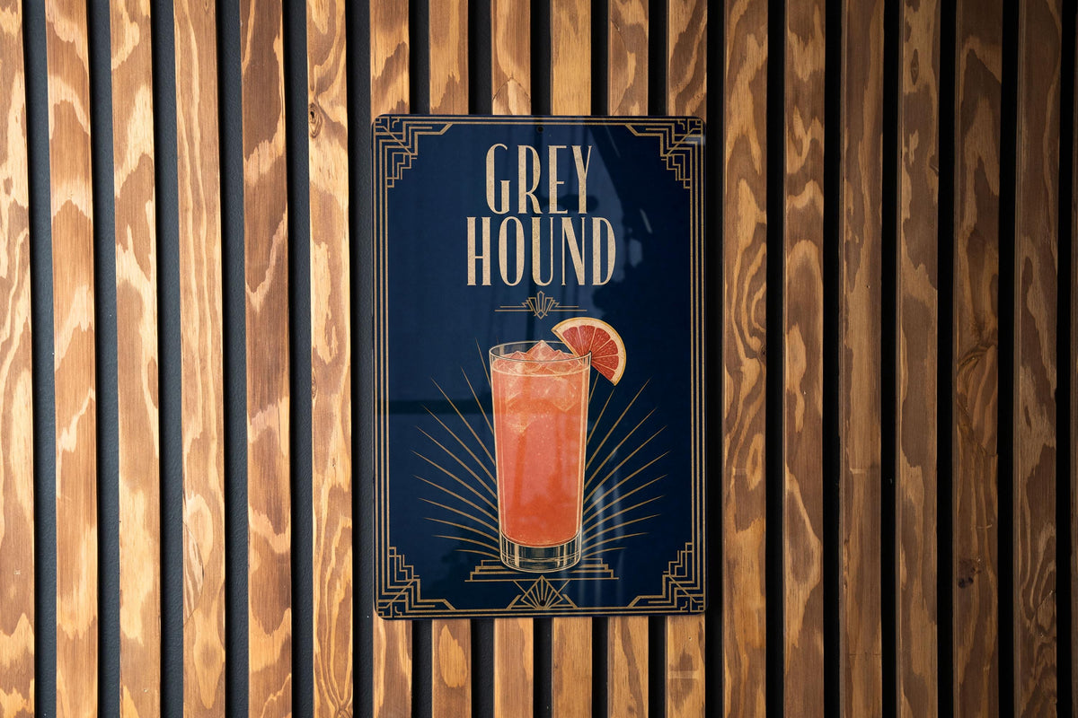 Greyhound Cocktail Metal Sign, Vintage 1920s Art Deco Bar Decor, Classic Greyhound Drink Poster Sign, Home Bar Wall Sign — photo 3