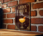 Golden Cadillac Cocktail Metal Sign, Vintage 1920s Art Deco Bar Decor, Classic Drink Poster Sign for Home Bar & Kitchen — photo 3