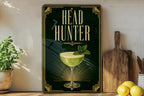 Headhunter Cocktail Metal Sign, Vintage 1920s Art Deco Tiki Bar Drink Poster Decor, Home Bar Wall Sign — photo 4