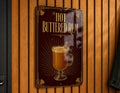 Hot Buttered Rum Metal Sign, Vintage 1920s Art Deco Cocktail Poster, Warm Spiced Rum Drink Bar Decor, Tiki Lounge Sign — photo 1