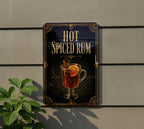 Hot Spiced Rum Cocktail Metal Sign, Vintage 1920s Art Deco Bar Poster, Rum Drink Decor, Home Bar Wall Sign, Tiki Bar Sign — photo 1