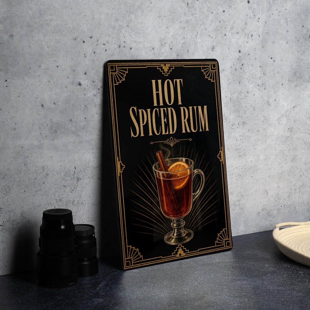 Hot Spiced Rum Cocktail Metal Sign, Vintage 1920s Art Deco Bar Poster, Rum Drink Decor, Home Bar Wall Sign, Tiki Bar Sign — photo 4
