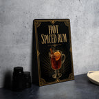 Hot Spiced Rum Cocktail Metal Sign, Vintage 1920s Art Deco Bar Poster, Rum Drink Decor, Home Bar Wall Sign, Tiki Bar Sign — photo 4