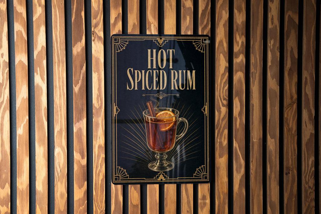 Hot Spiced Rum Cocktail Metal Sign, Vintage 1920s Art Deco Bar Poster, Rum Drink Decor, Home Bar Wall Sign, Tiki Bar Sign — photo 6