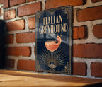 Italian Greyhound Metal Sign, Vintage Art Deco Cocktail Poster Bar Decor, Speakeasy Lounge Wall Sign, Dog Lover Gift — photo 1