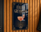 Italian Greyhound Metal Sign, Vintage Art Deco Cocktail Poster Bar Decor, Speakeasy Lounge Wall Sign, Dog Lover Gift — photo 3