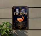 Italian Greyhound Metal Sign, Vintage Art Deco Cocktail Poster Bar Decor, Speakeasy Lounge Wall Sign, Dog Lover Gift — photo 6