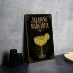 Jalapeno Margarita Metal Sign, Vintage 1920s Art Deco Cocktail Poster Bar Decor, Spicy Tequila Lime Drink Kitchen Cantina Sign — photo 4