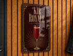 Kir Royale Metal Sign, Vintage 1920s Art Deco Cocktail Poster Bar Decor, French Aperitif Champagne Cassis Signage — photo 2