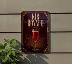 Kir Royale Metal Sign, Vintage 1920s Art Deco Cocktail Poster Bar Decor, French Aperitif Champagne Cassis Signage — photo 4