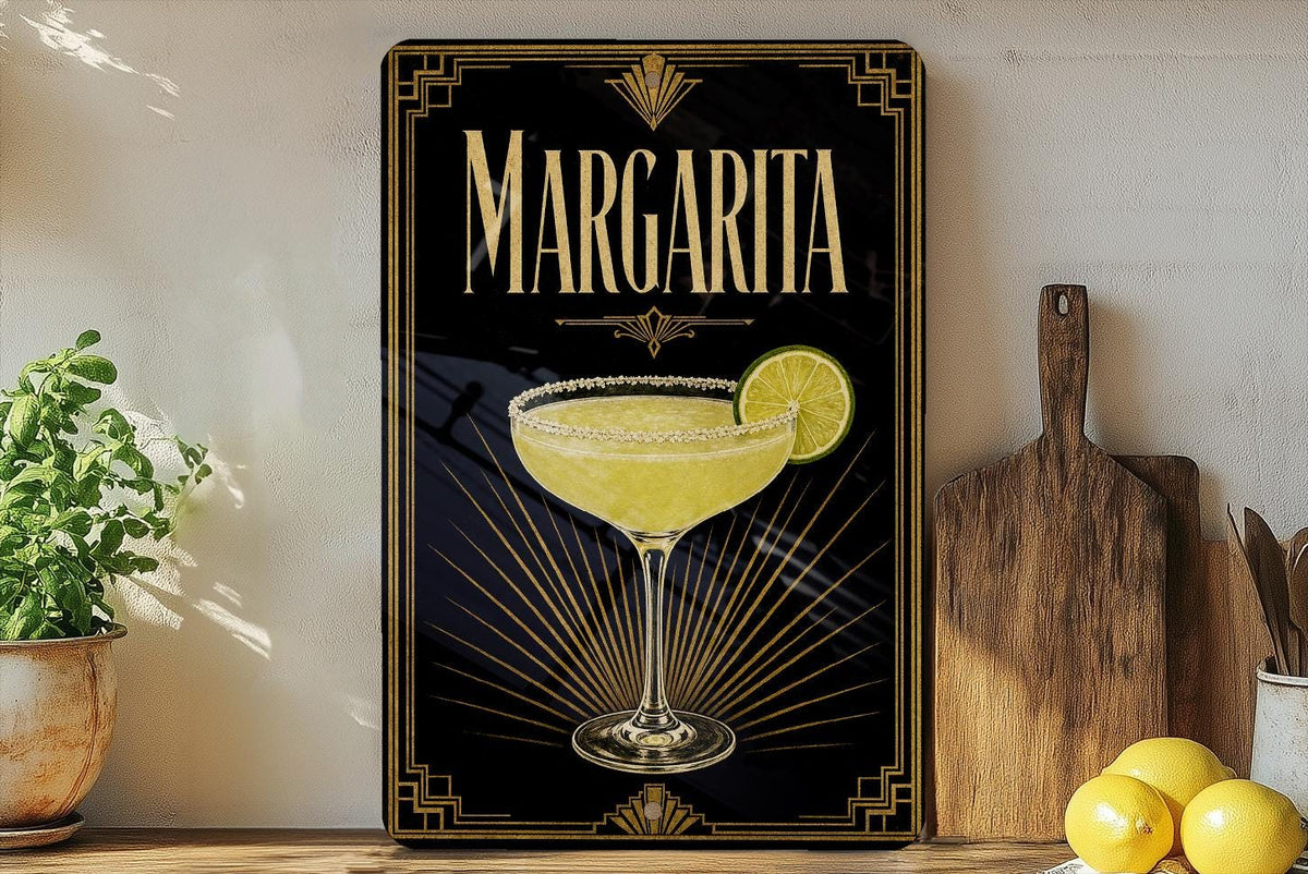 Margarita Cocktail Metal Sign, Vintage 1920s Art Deco Bar Decor, Tequila Lime Drink Poster Sign, Cantina Kitchen Wall Sign — photo 3