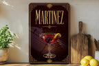 Martinez Cocktail Metal Sign, Vintage 1920s Art Deco Bar Poster Decor, Classic Gin Vermouth Cocktail Gift — photo 2