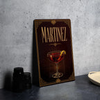 Martinez Cocktail Metal Sign, Vintage 1920s Art Deco Bar Poster Decor, Classic Gin Vermouth Cocktail Gift — photo 3