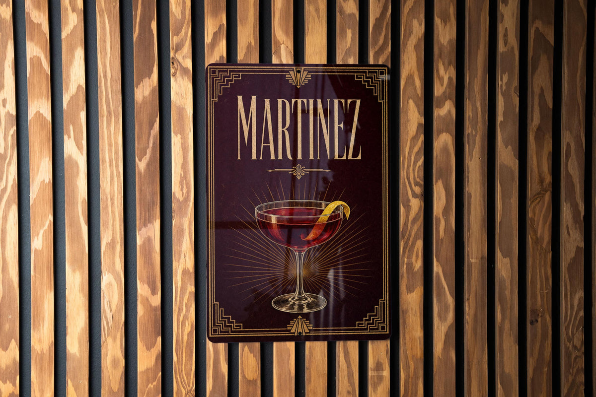 Martinez Cocktail Metal Sign, Vintage 1920s Art Deco Bar Poster Decor, Classic Gin Vermouth Cocktail Gift — photo 5