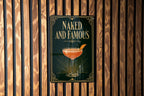 Naked and Famous Cocktail Metal Sign, Vintage 1920s Art Deco Bar Decor, Classic Cocktail Poster Sign, Speakeasy Wall Decor — photo 2