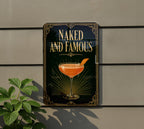 Naked and Famous Cocktail Metal Sign, Vintage 1920s Art Deco Bar Decor, Classic Cocktail Poster Sign, Speakeasy Wall Decor — photo 3