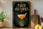 Naked and Famous Cocktail Metal Sign, Vintage 1920s Art Deco Bar Decor, Classic Cocktail Poster Sign, Speakeasy Wall Decor — photo 5