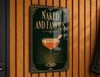 Naked and Famous Cocktail Metal Sign, Vintage 1920s Art Deco Bar Decor, Classic Cocktail Poster Sign, Speakeasy Wall Decor — photo 6