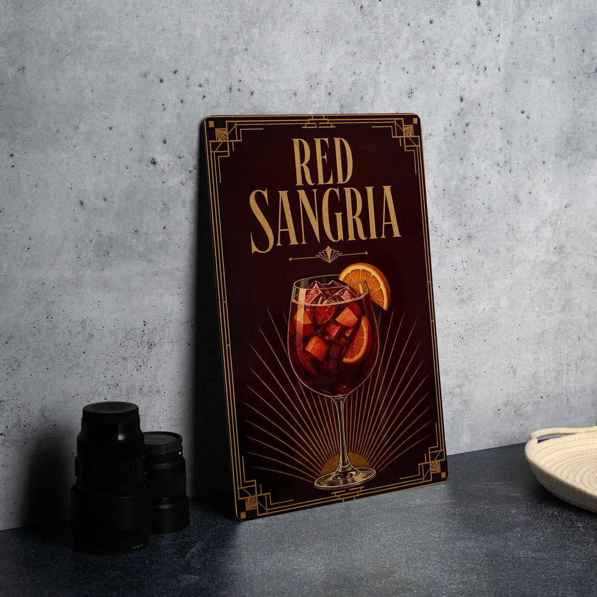 Red Sangria Metal Sign, Vintage 1920s Art Deco Cocktail Poster Bar Decor, Sangria Drink Sign for Kitchen, Home Bar, Restaurant — photo 5