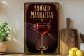 Smoked Manhattan Metal Sign, 1920s Art Deco Cocktail Poster Bar Decor, Whiskey Bourbon Drink Sign, Speakeasy Lounge Wall Sign — photo 1