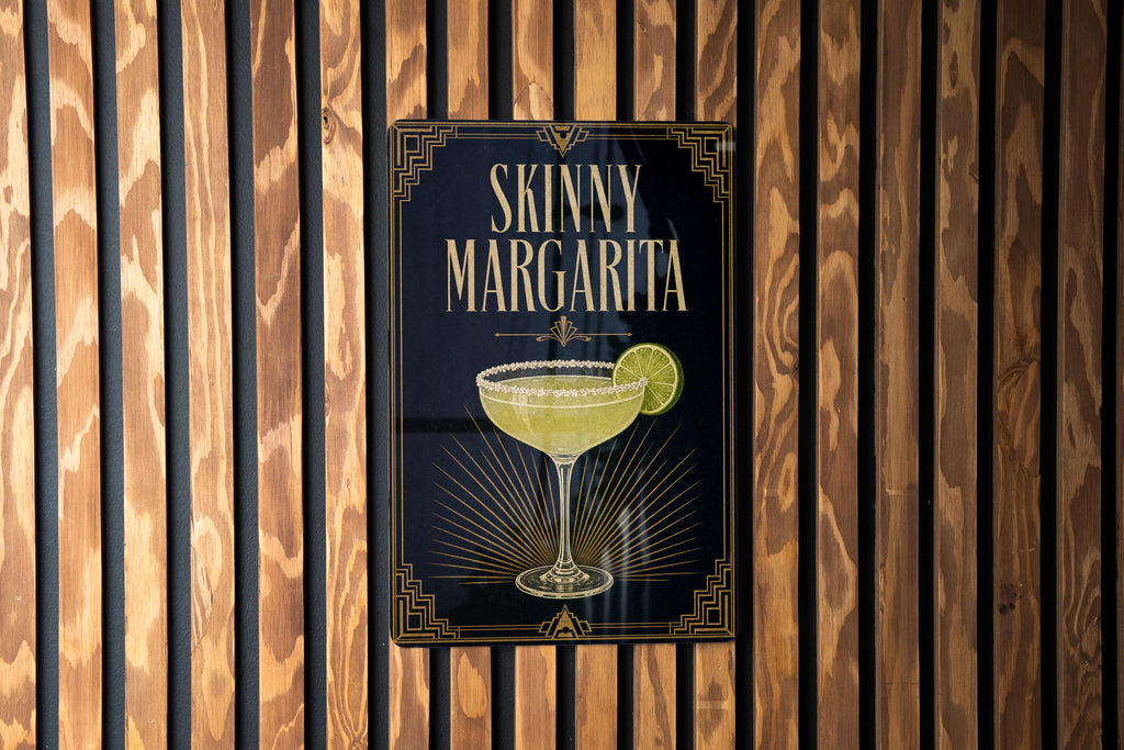 Skinny Margarita Metal Sign, Vintage Art Deco Cocktail Poster Bar Decor, Margarita Drink Wall Sign, Cantina Kitchen Pub Sign — photo 5