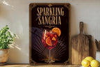 Sparkling Sangria Metal Sign, Vintage 1920s Art Deco Cocktail Poster Bar Decor, Sangria Drink Sign for Kitchen or Home Bar — photo 1