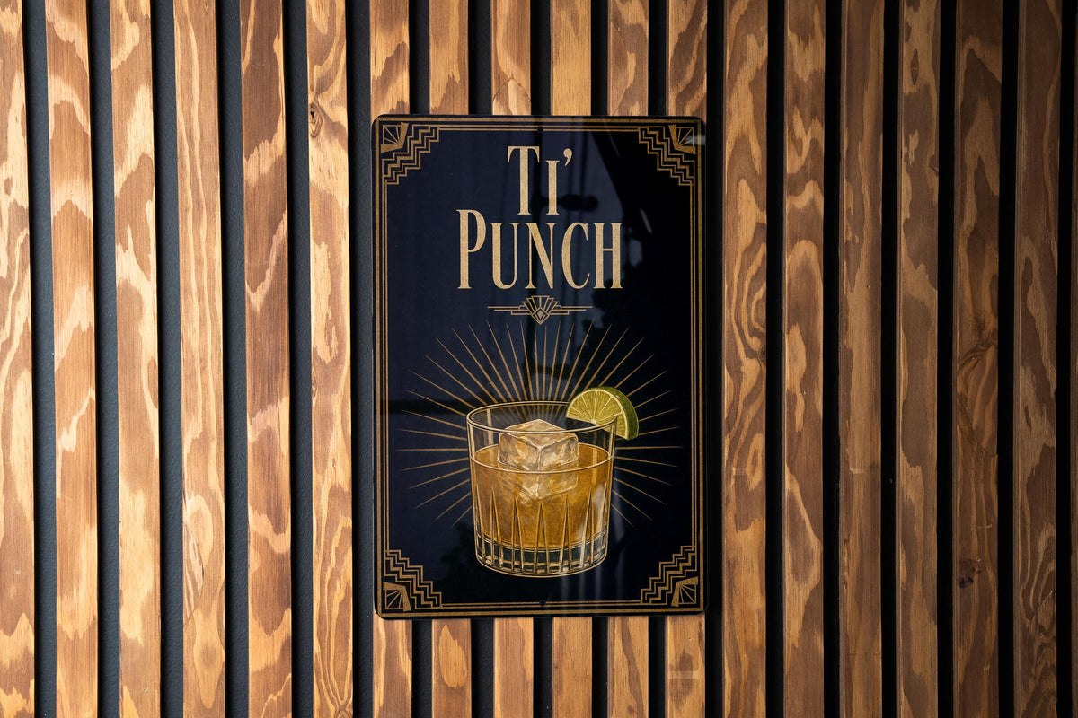 Ti Punch Metal Sign, Vintage Art Deco Cocktail Poster Wall Decor, Caribbean Rum Lime Sugar Drink Bar Sign, Home Bar Kitchen Gift — photo 1