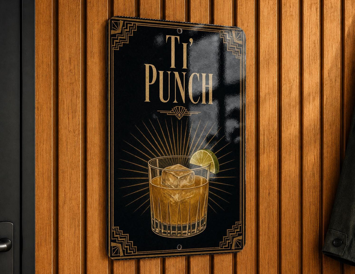 Ti Punch Metal Sign, Vintage Art Deco Cocktail Poster Wall Decor, Caribbean Rum Lime Sugar Drink Bar Sign, Home Bar Kitchen Gift — photo 2