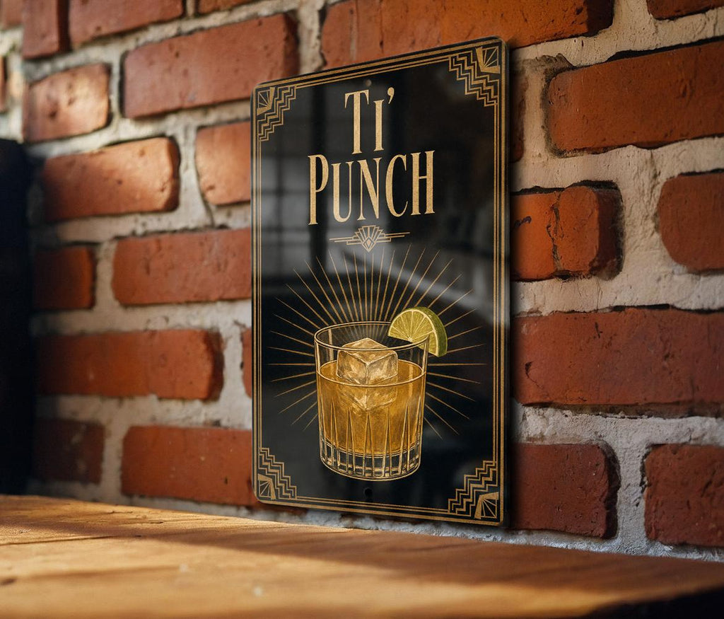 Ti Punch Metal Sign, Vintage Art Deco Cocktail Poster Wall Decor, Caribbean Rum Lime Sugar Drink Bar Sign, Home Bar Kitchen Gift — photo 3
