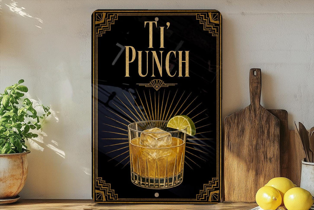 Ti Punch Metal Sign, Vintage Art Deco Cocktail Poster Wall Decor, Caribbean Rum Lime Sugar Drink Bar Sign, Home Bar Kitchen Gift — photo 5