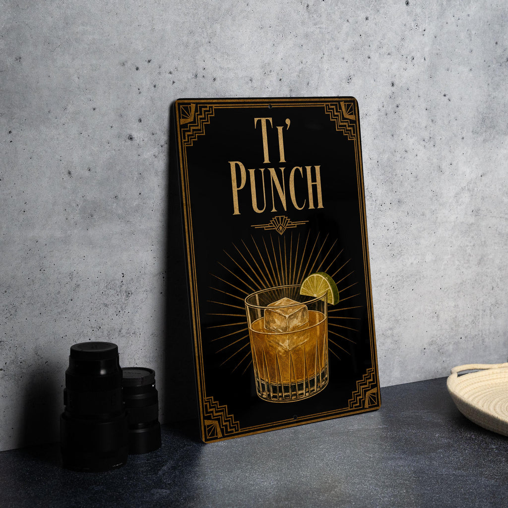 Ti Punch Metal Sign, Vintage Art Deco Cocktail Poster Wall Decor, Caribbean Rum Lime Sugar Drink Bar Sign, Home Bar Kitchen Gift — photo 6