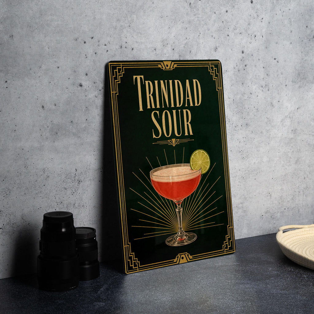 Trinidad Sour Cocktail Metal Sign, Vintage 1920s Art Deco Cocktail Poster Bar Decor, Home Bar Wall Sign, Mixology Gift — photo 4