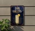 Tom Collins Metal Sign, Vintage 1920s Art Deco Cocktail Poster Bar Decor, Gin Cocktail Drink Recipe Kitchen Home Pub Sign — photo 1
