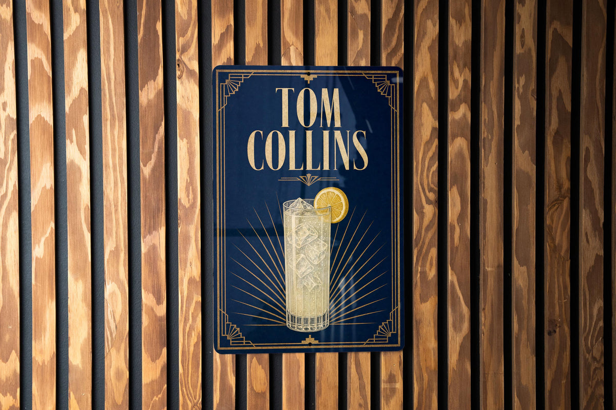 Tom Collins Metal Sign, Vintage 1920s Art Deco Cocktail Poster Bar Decor, Gin Cocktail Drink Recipe Kitchen Home Pub Sign — photo 3