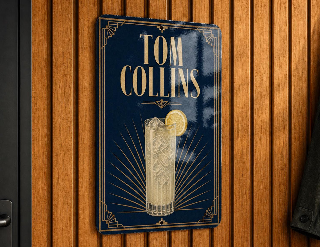 Tom Collins Metal Sign, Vintage 1920s Art Deco Cocktail Poster Bar Decor, Gin Cocktail Drink Recipe Kitchen Home Pub Sign — photo 6