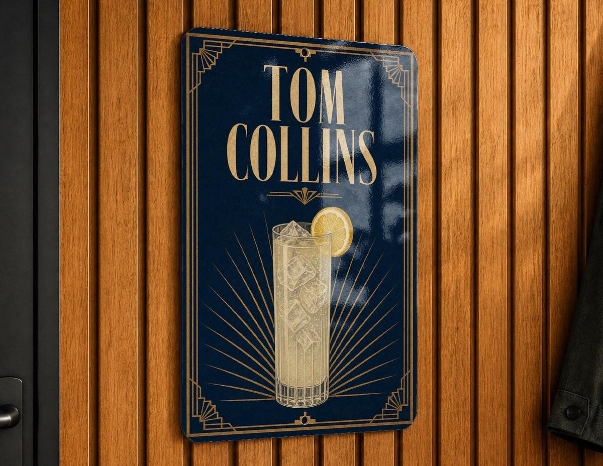 Tom Collins Metal Sign, Vintage 1920s Art Deco Cocktail Poster Bar Decor, Gin Cocktail Drink Recipe Kitchen Home Pub Sign — photo 6