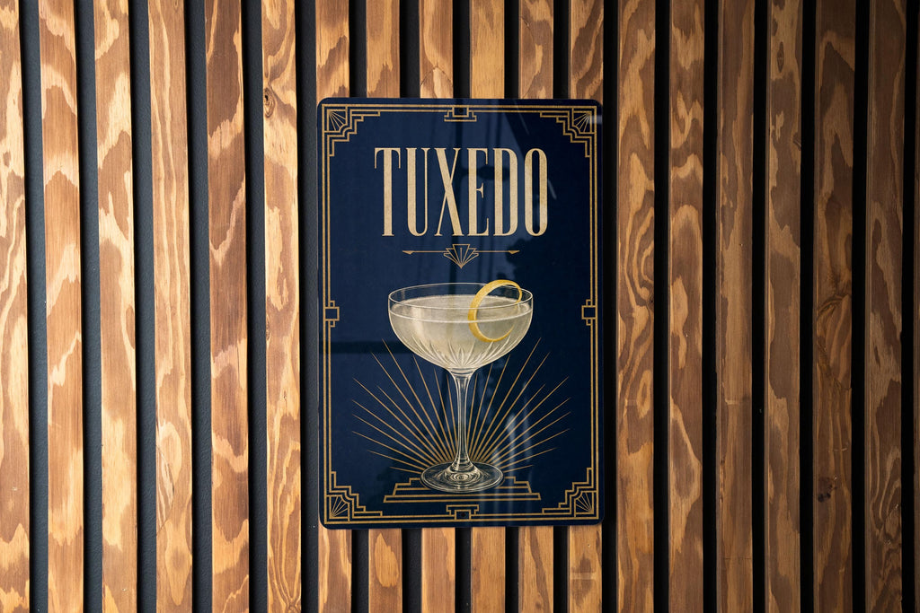 Tuxedo Cocktail Metal Sign, Vintage 1920s Art Deco Cocktail Poster Wall Decor, Speakeasy Bar Lounge Kitchen Sign — photo 5