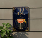 Vodka Crusta Metal Sign, Vintage 1920s Art Deco Cocktail Poster Bar Decor, Speakeasy Lounge Wall Sign, Gift for Mixologist — photo 6
