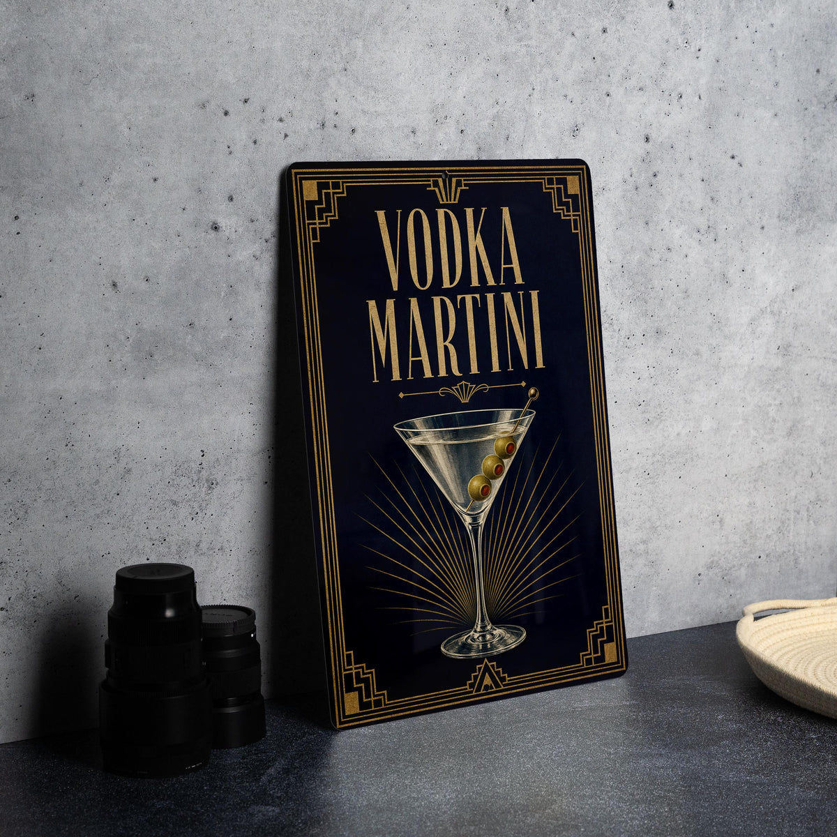 Vodka Martini Metal Sign, Vintage 1920s Art Deco Cocktail Poster Bar Decor, Martini Glass Sign, Speakeasy Lounge Wall Sign — photo 4
