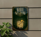 White Negroni Cocktail Metal Sign, Vintage 1920s Art Deco Cocktail Poster Bar Decor, Italian Aperitif Drink Sign — photo 2