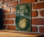 White Negroni Cocktail Metal Sign, Vintage 1920s Art Deco Cocktail Poster Bar Decor, Italian Aperitif Drink Sign — photo 3