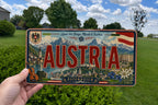Austria License Plate Metal Sign, Travel Poster Style License Plate Wall Decor, Austrian Souvenir Sign, Vienna Austria Decor — photo 2